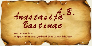 Anastasija Baštinac vizit kartica